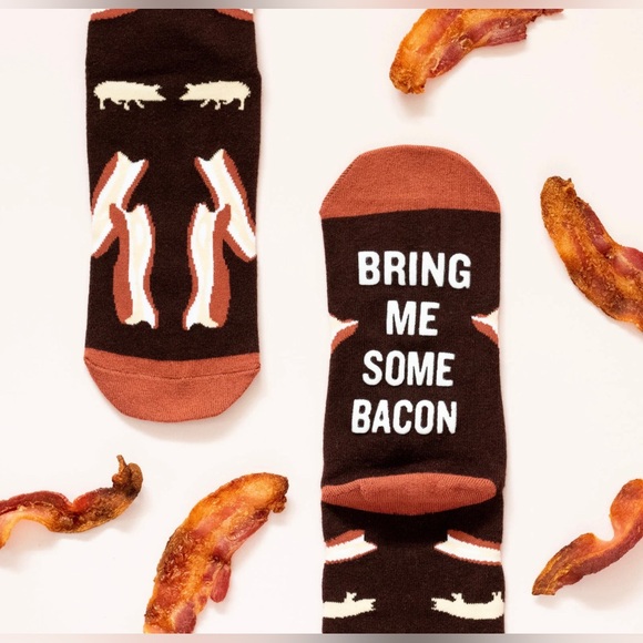 🆕 Lavley BRING ME SOME BACON SOCKS One Size Novelty Socks - Picture 1 of 9
